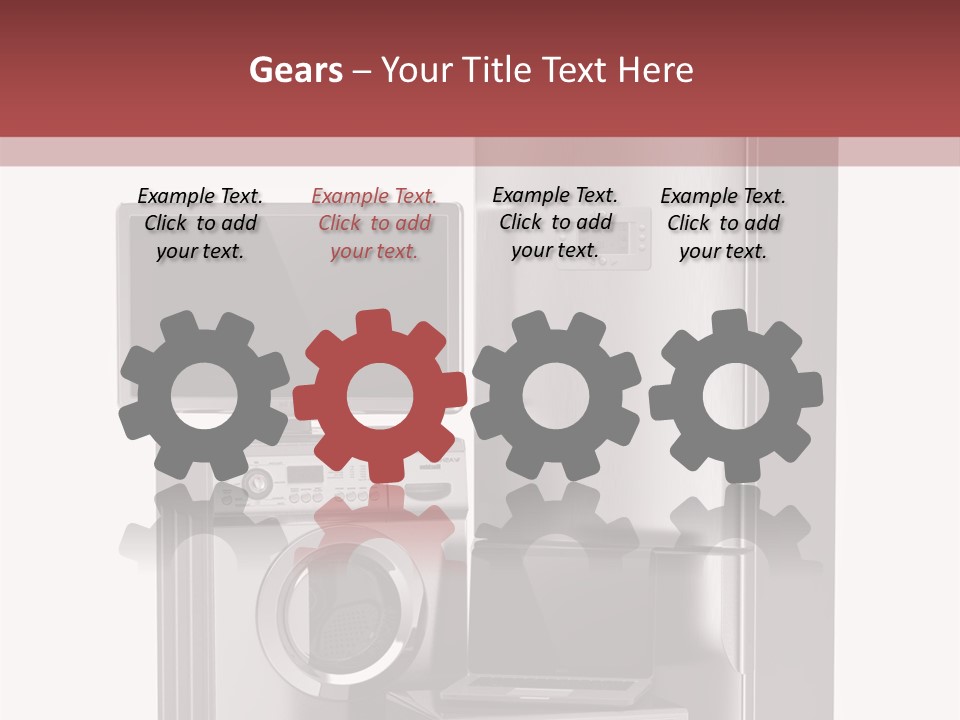 A Group Of Appliances With A Red Background PowerPoint Template