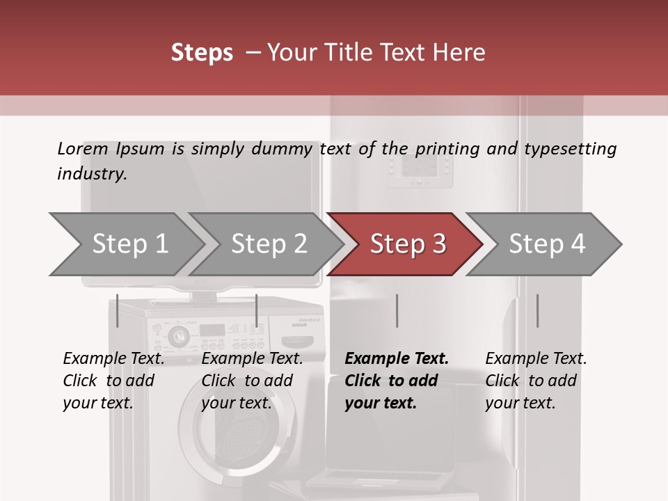 A Group Of Appliances With A Red Background PowerPoint Template