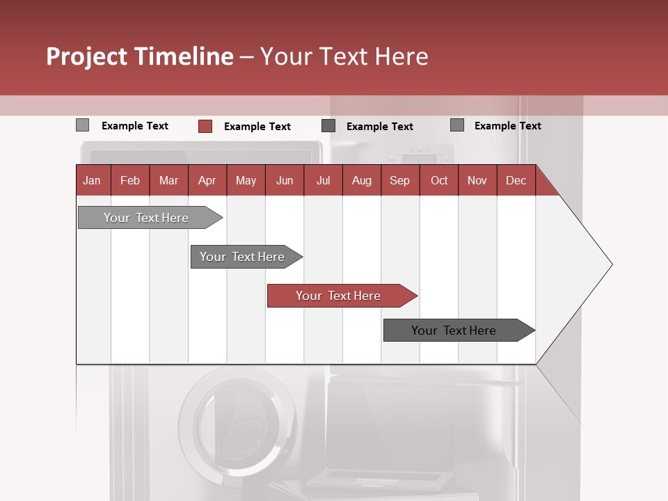 A Group Of Appliances With A Red Background PowerPoint Template