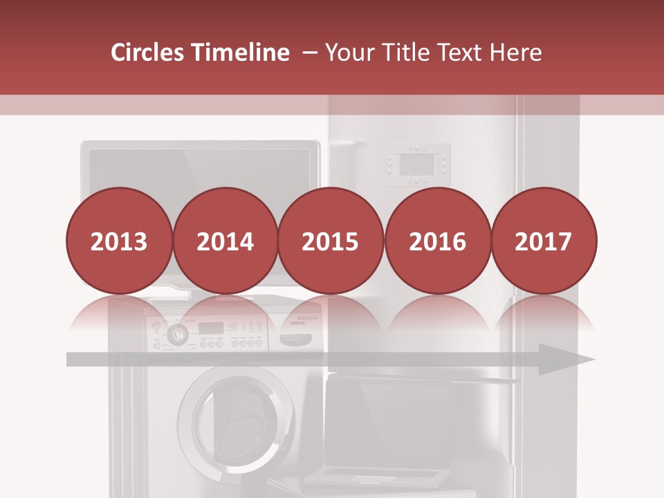 A Group Of Appliances With A Red Background PowerPoint Template
