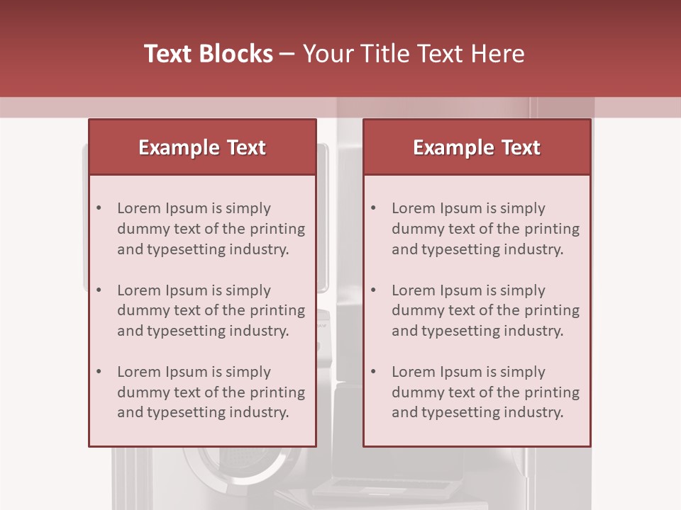 A Group Of Appliances With A Red Background PowerPoint Template