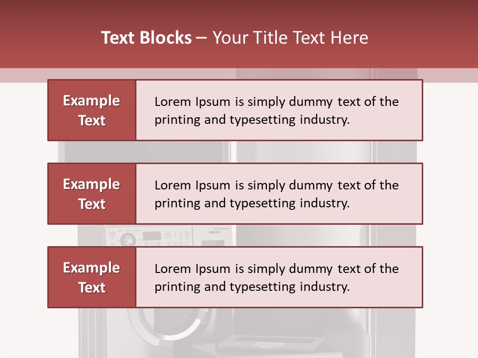 A Group Of Appliances With A Red Background PowerPoint Template