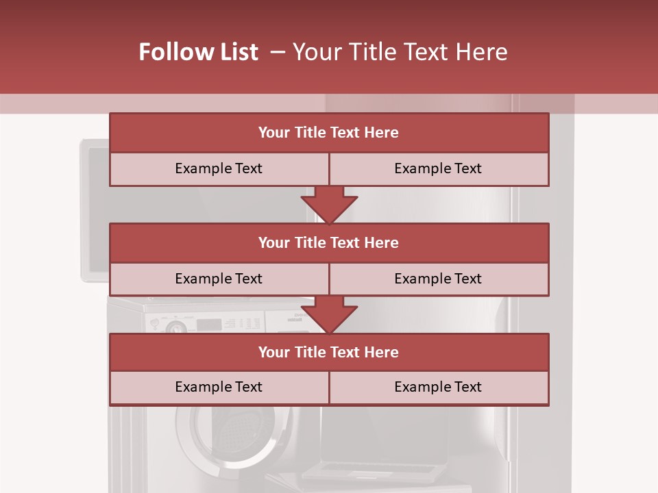 A Group Of Appliances With A Red Background PowerPoint Template