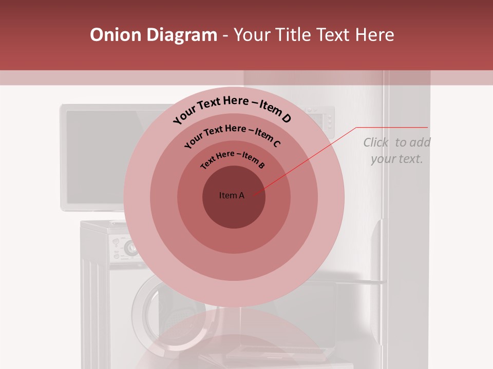 A Group Of Appliances With A Red Background PowerPoint Template