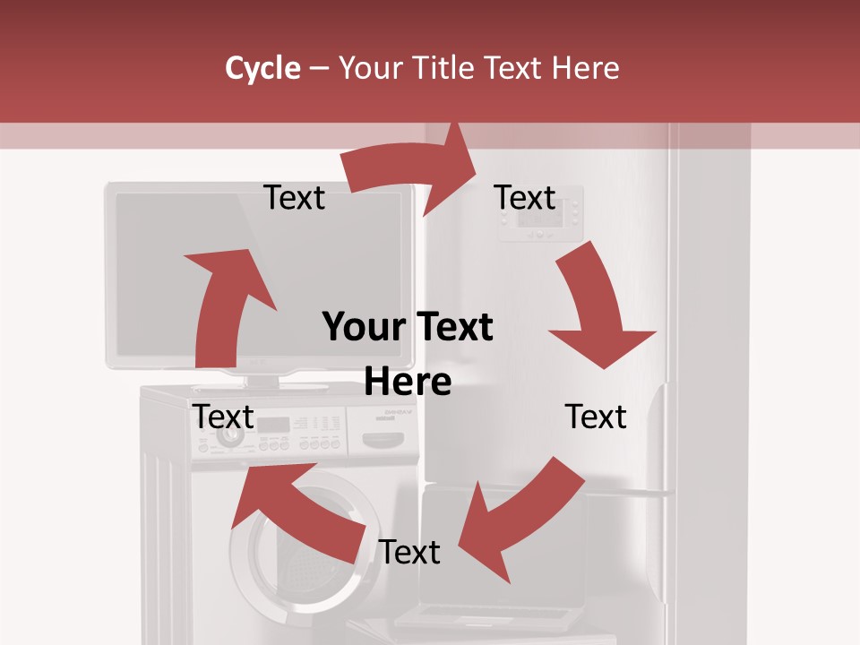 A Group Of Appliances With A Red Background PowerPoint Template