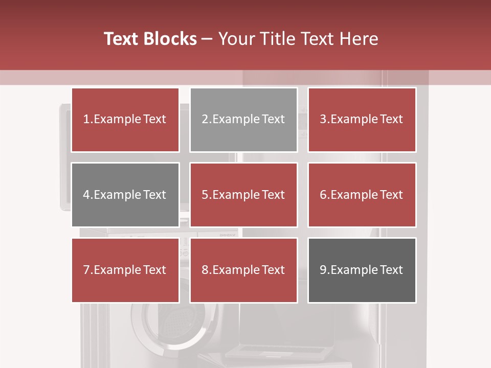 A Group Of Appliances With A Red Background PowerPoint Template
