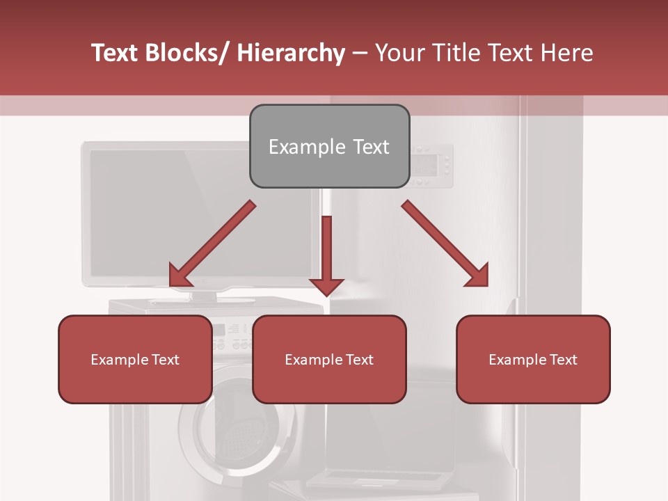 A Group Of Appliances With A Red Background PowerPoint Template