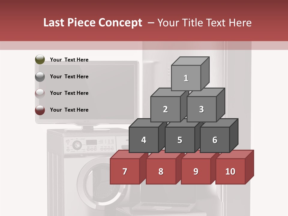 A Group Of Appliances With A Red Background PowerPoint Template