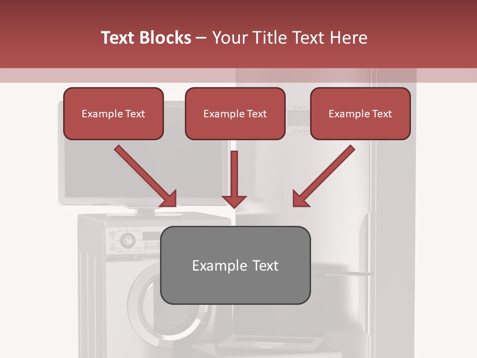 A Group Of Appliances With A Red Background PowerPoint Template