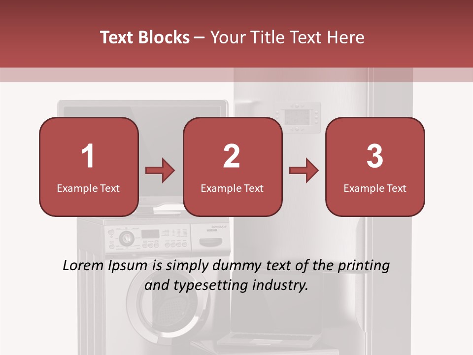 A Group Of Appliances With A Red Background PowerPoint Template