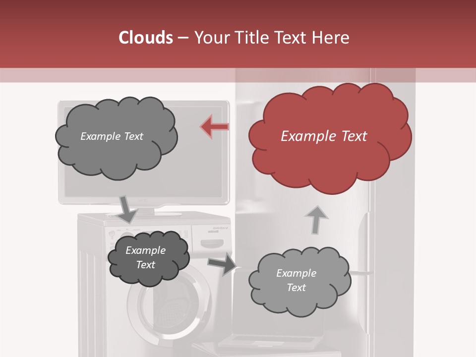 A Group Of Appliances With A Red Background PowerPoint Template