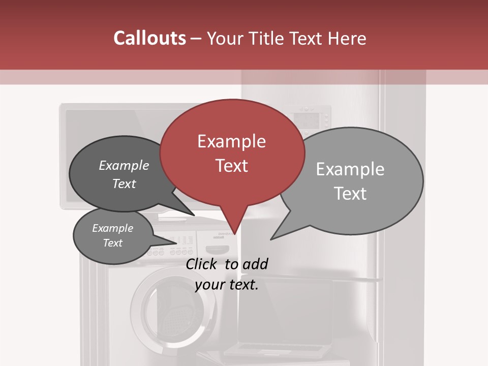 A Group Of Appliances With A Red Background PowerPoint Template