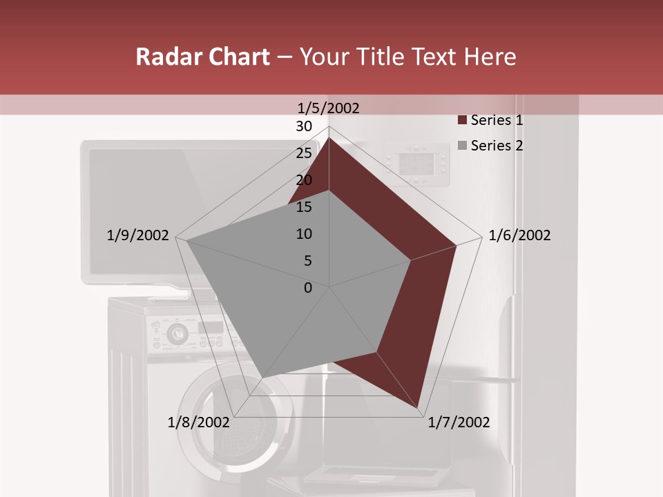 A Group Of Appliances With A Red Background PowerPoint Template