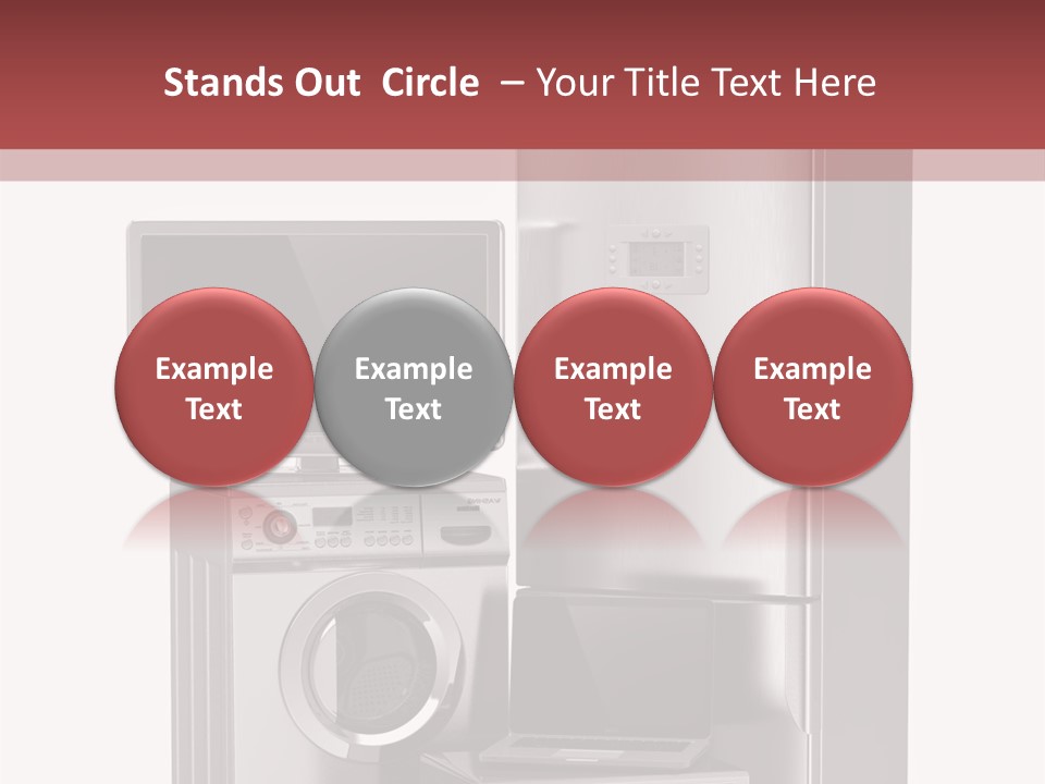 A Group Of Appliances With A Red Background PowerPoint Template