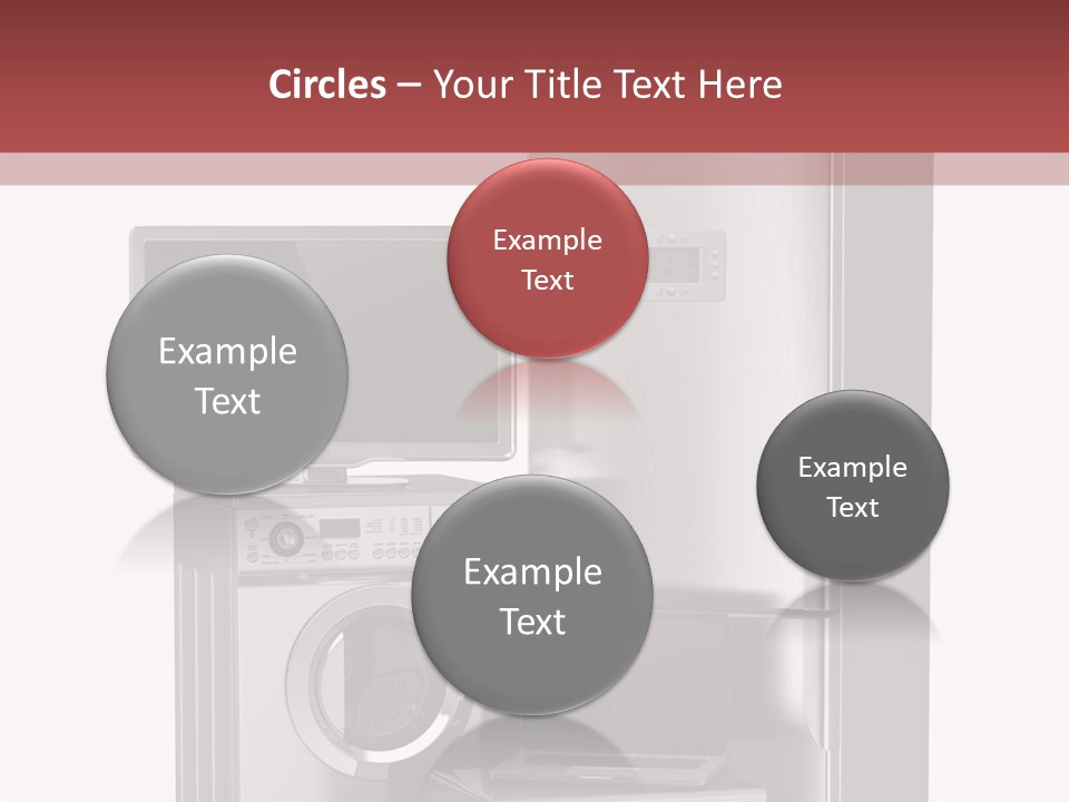 A Group Of Appliances With A Red Background PowerPoint Template