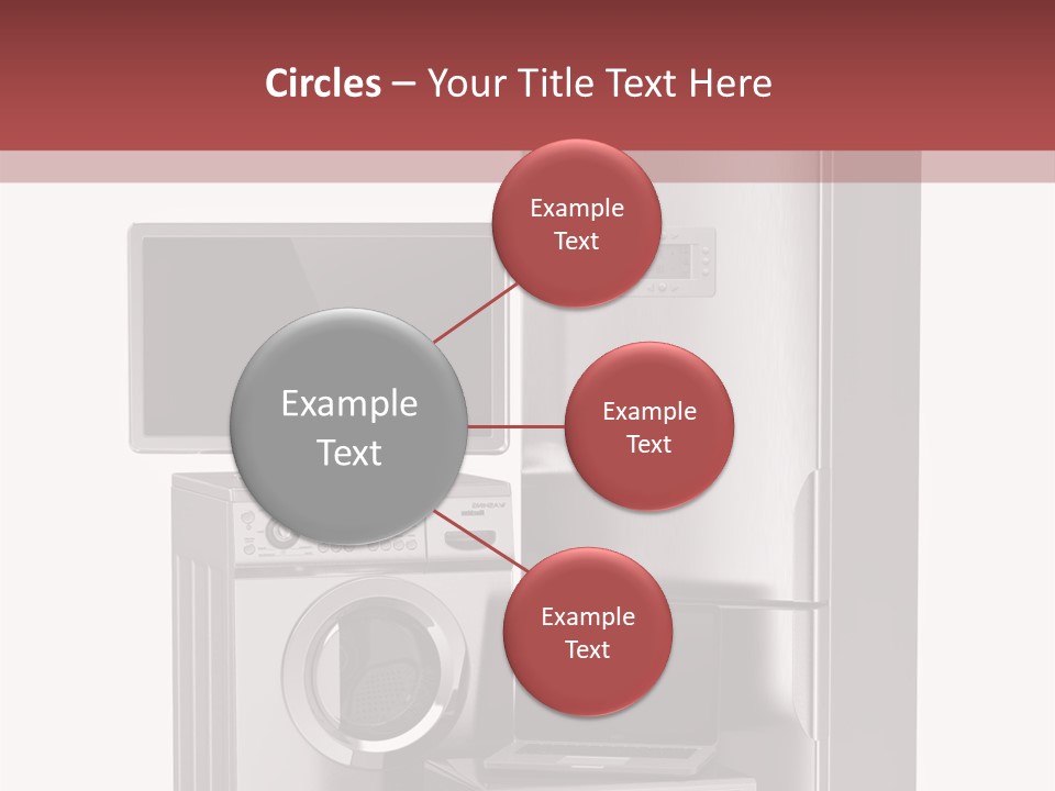 A Group Of Appliances With A Red Background PowerPoint Template