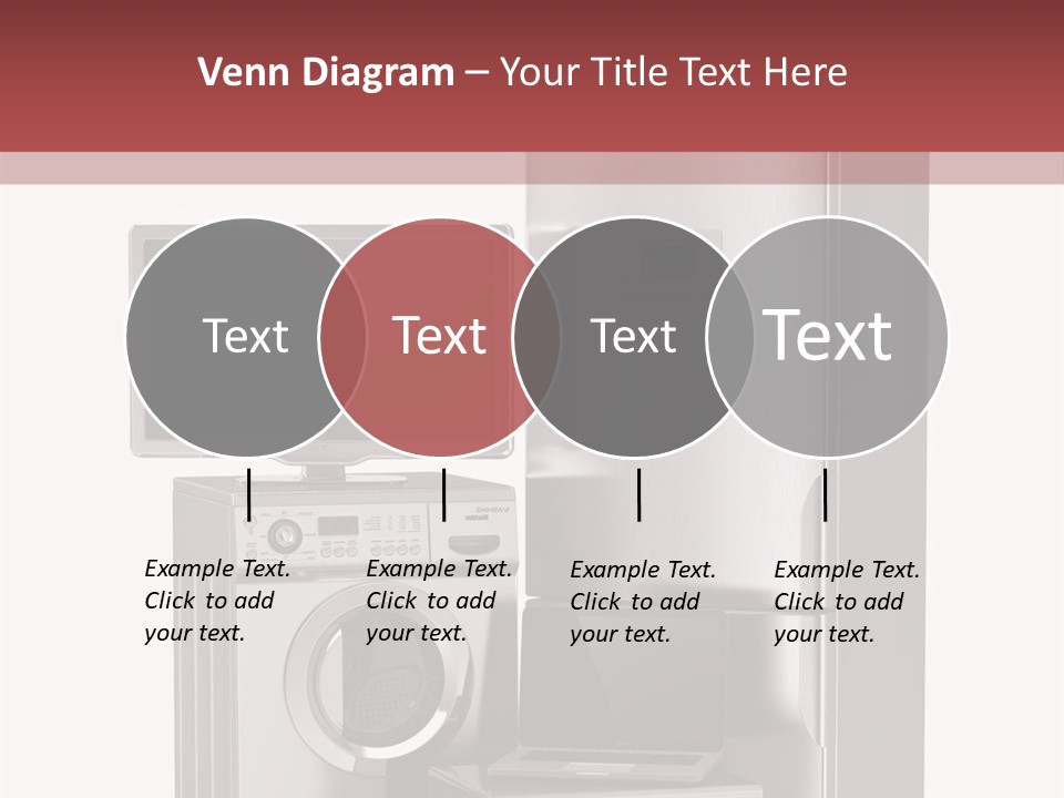 A Group Of Appliances With A Red Background PowerPoint Template