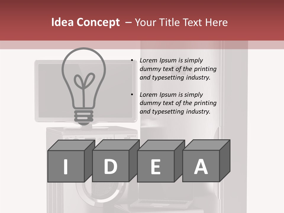 A Group Of Appliances With A Red Background PowerPoint Template