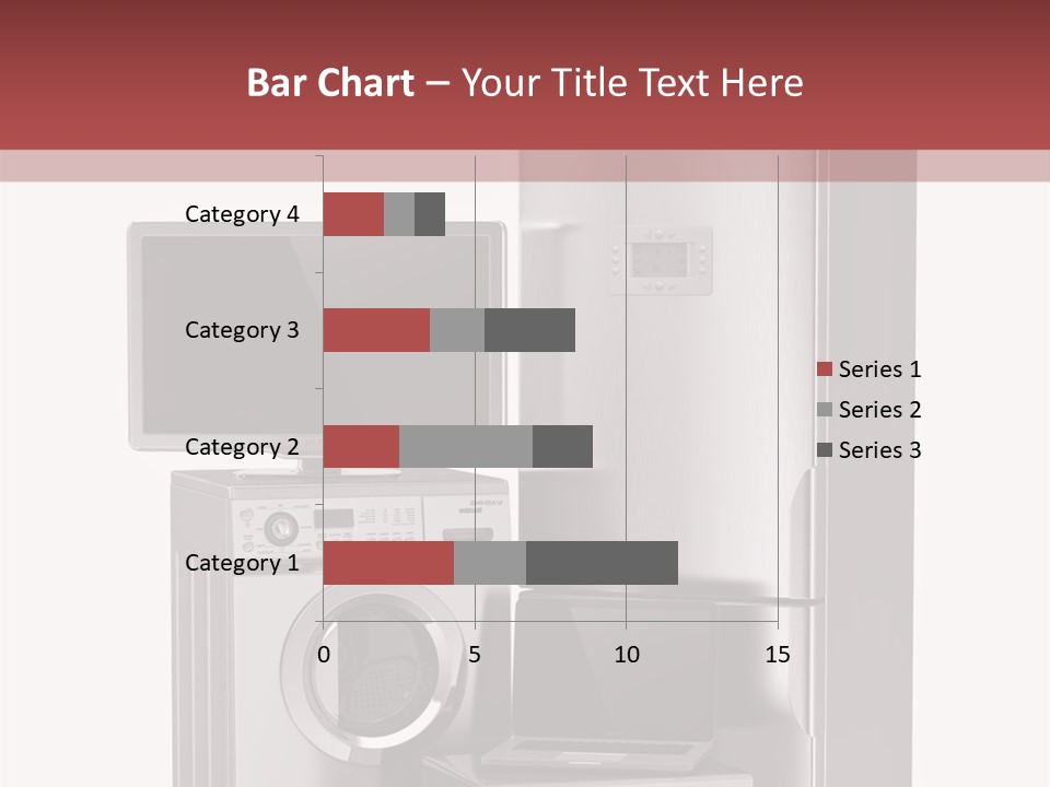 A Group Of Appliances With A Red Background PowerPoint Template