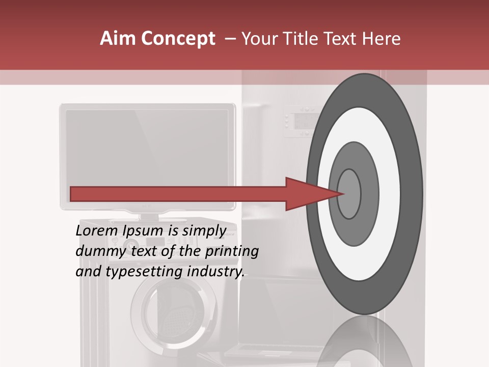 A Group Of Appliances With A Red Background PowerPoint Template