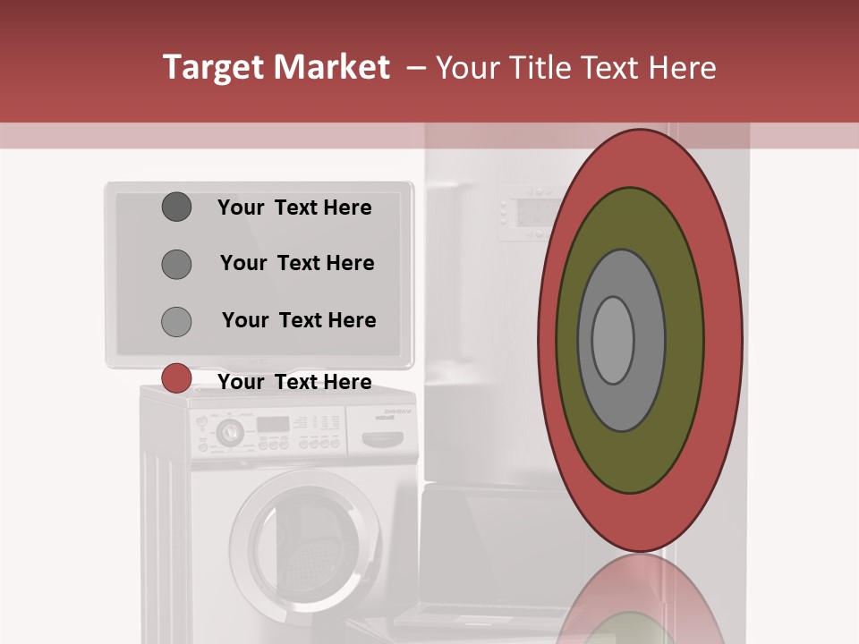 A Group Of Appliances With A Red Background PowerPoint Template