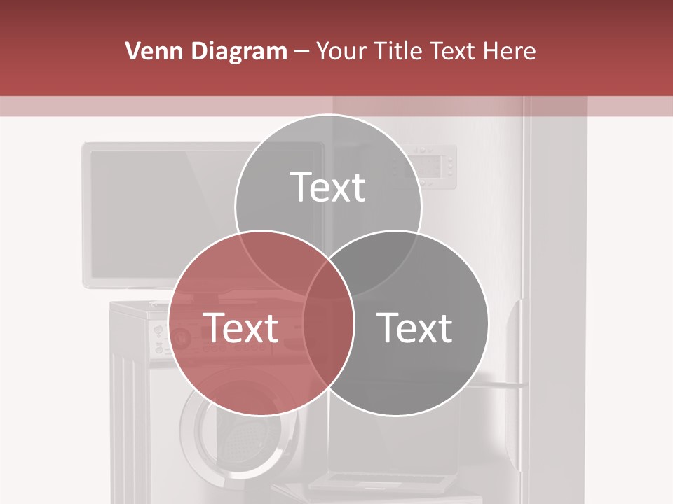 A Group Of Appliances With A Red Background PowerPoint Template