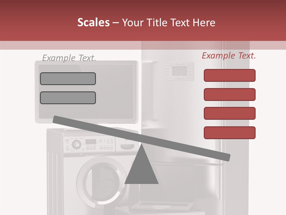 A Group Of Appliances With A Red Background PowerPoint Template
