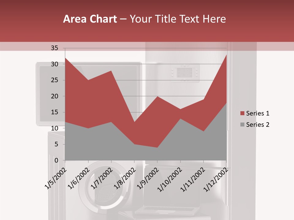 A Group Of Appliances With A Red Background PowerPoint Template