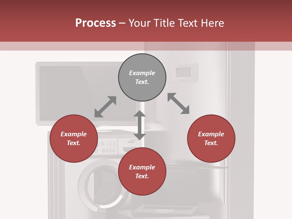 A Group Of Appliances With A Red Background PowerPoint Template
