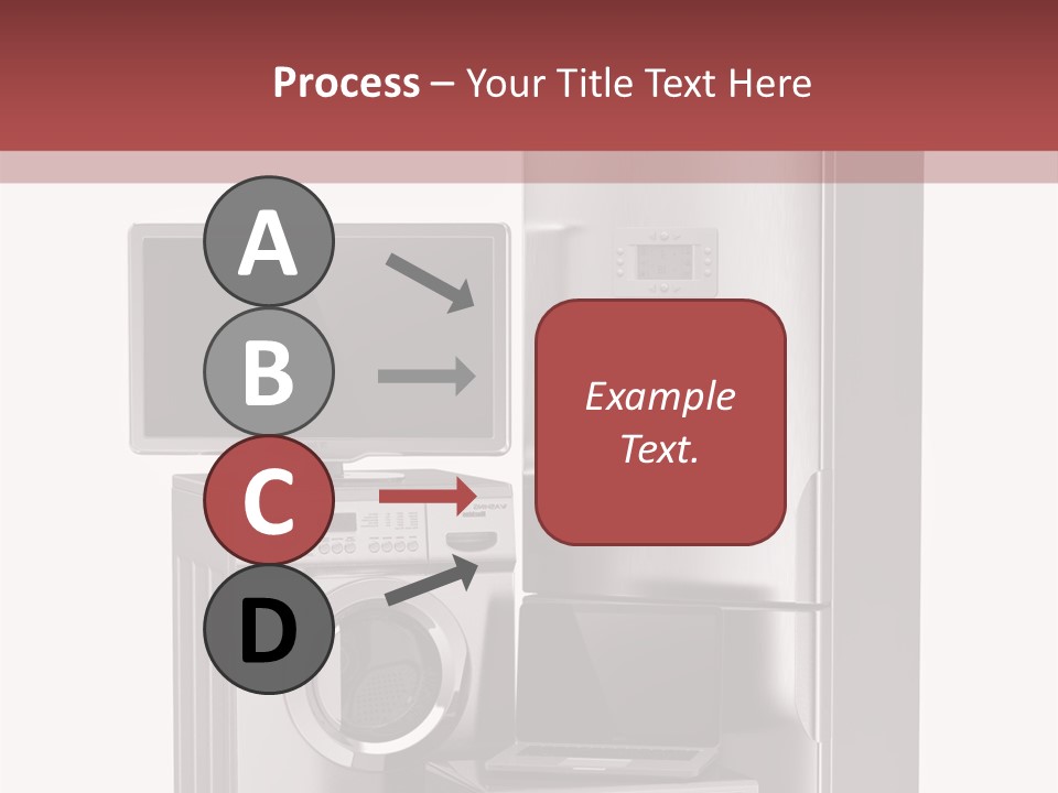 A Group Of Appliances With A Red Background PowerPoint Template