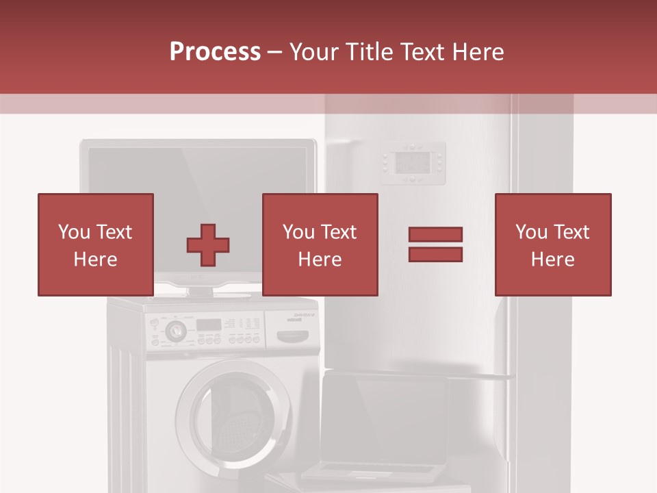 A Group Of Appliances With A Red Background PowerPoint Template