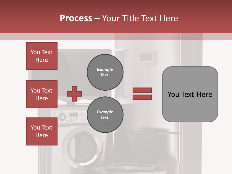 A Group Of Appliances With A Red Background PowerPoint Template