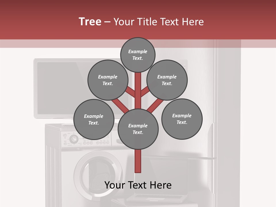 A Group Of Appliances With A Red Background PowerPoint Template