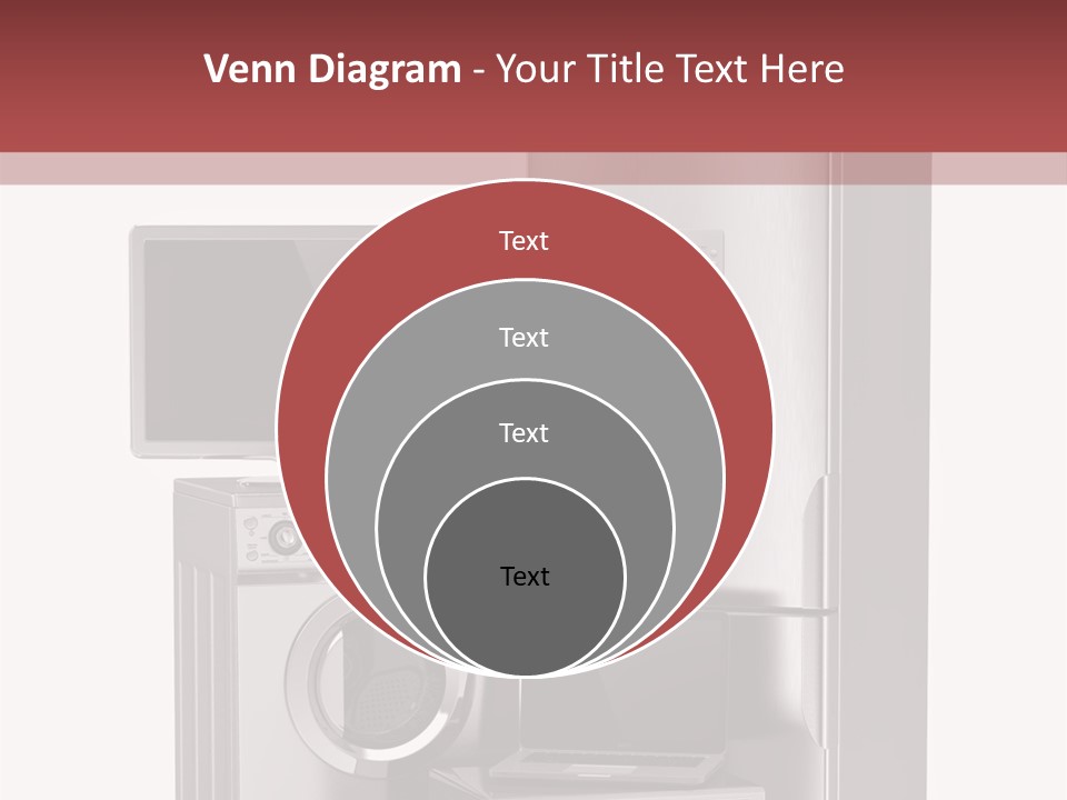 A Group Of Appliances With A Red Background PowerPoint Template
