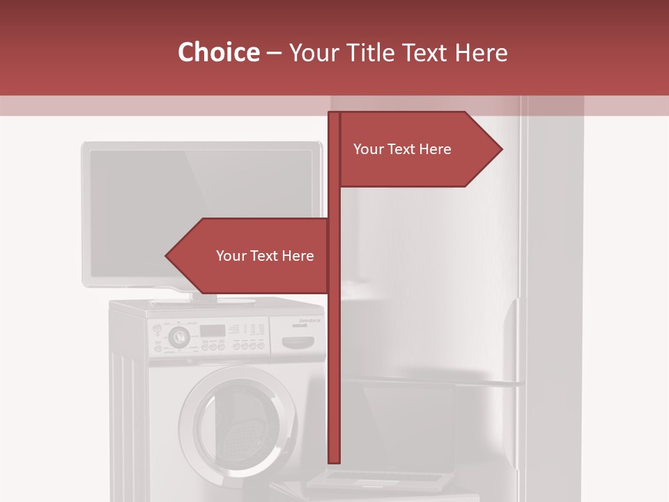 A Group Of Appliances With A Red Background PowerPoint Template