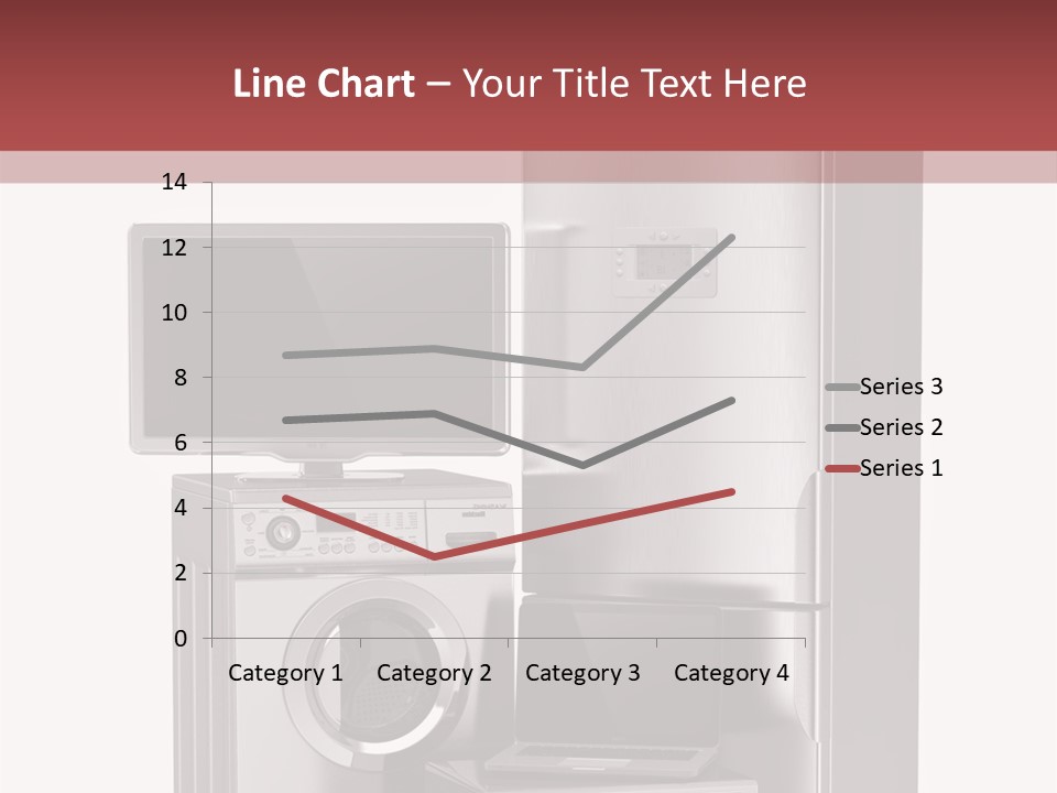 A Group Of Appliances With A Red Background PowerPoint Template