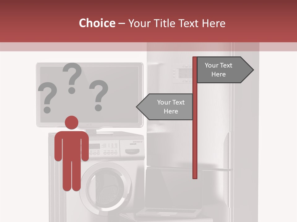 A Group Of Appliances With A Red Background PowerPoint Template