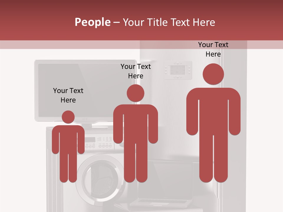 A Group Of Appliances With A Red Background PowerPoint Template