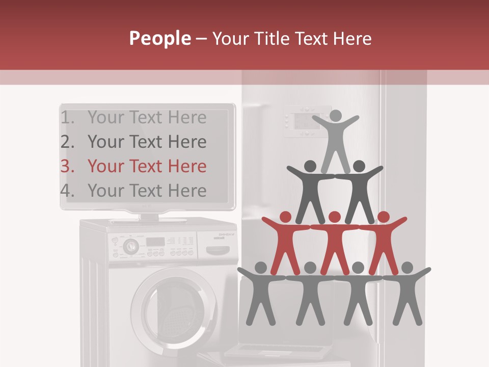 A Group Of Appliances With A Red Background PowerPoint Template