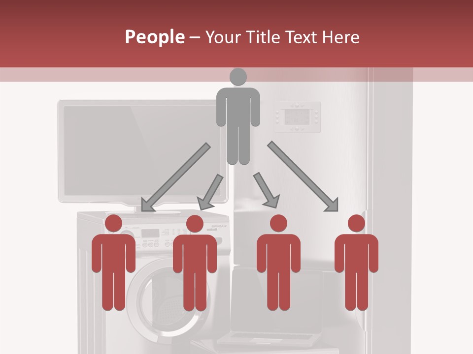 A Group Of Appliances With A Red Background PowerPoint Template