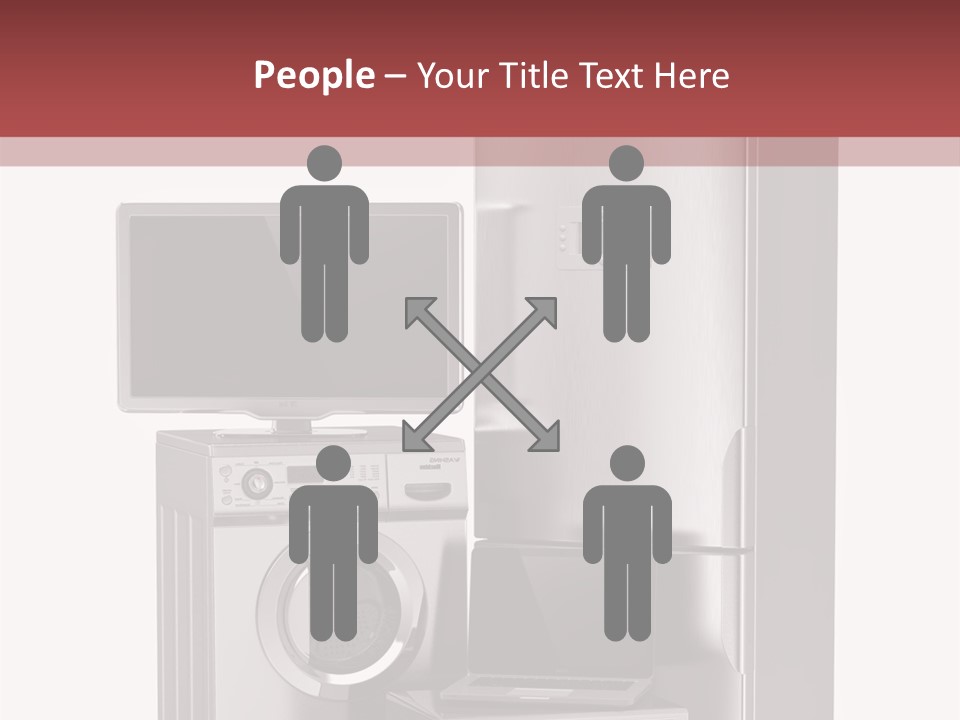 A Group Of Appliances With A Red Background PowerPoint Template