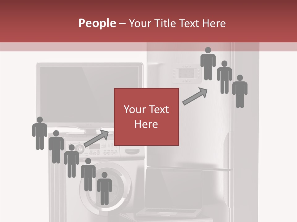 A Group Of Appliances With A Red Background PowerPoint Template