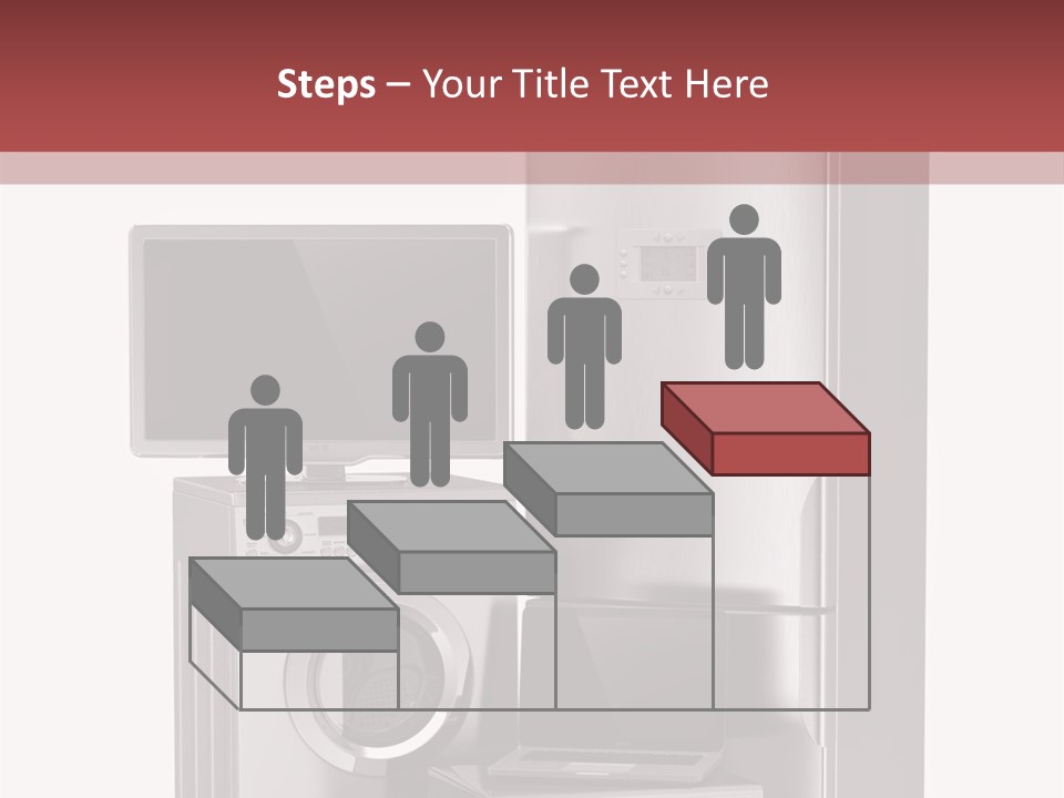 A Group Of Appliances With A Red Background PowerPoint Template