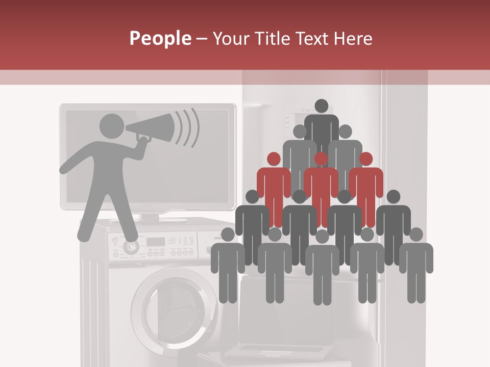 A Group Of Appliances With A Red Background PowerPoint Template