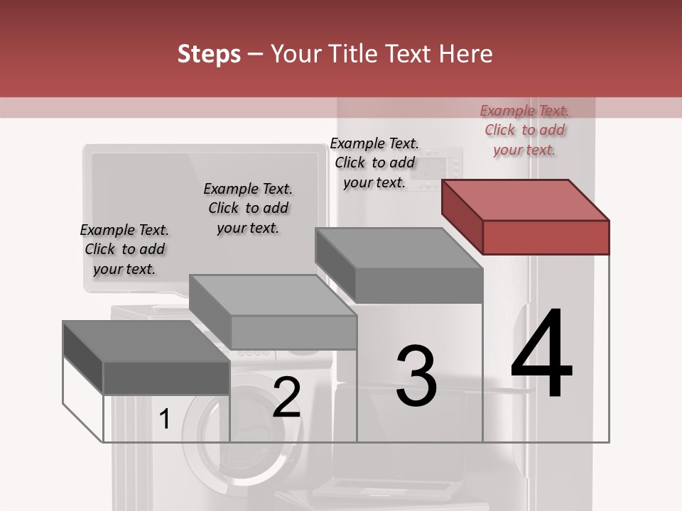 A Group Of Appliances With A Red Background PowerPoint Template