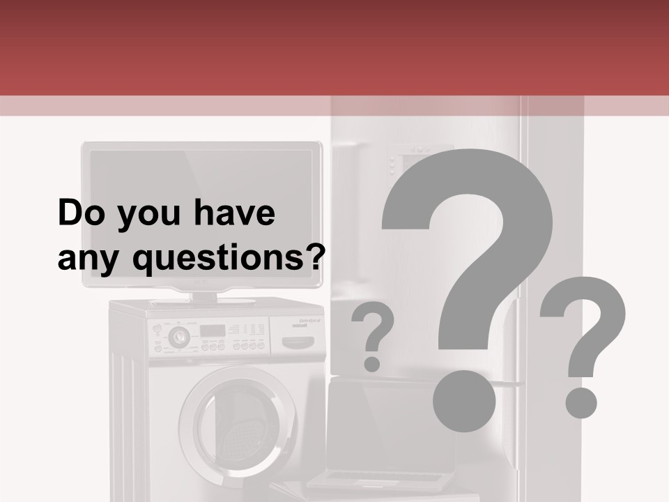 A Group Of Appliances With A Red Background PowerPoint Template