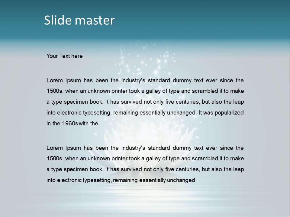 A White Flower With Sparkles On A Blue Background PowerPoint Template