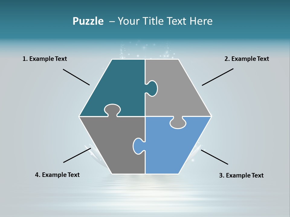 A White Flower With Sparkles On A Blue Background PowerPoint Template