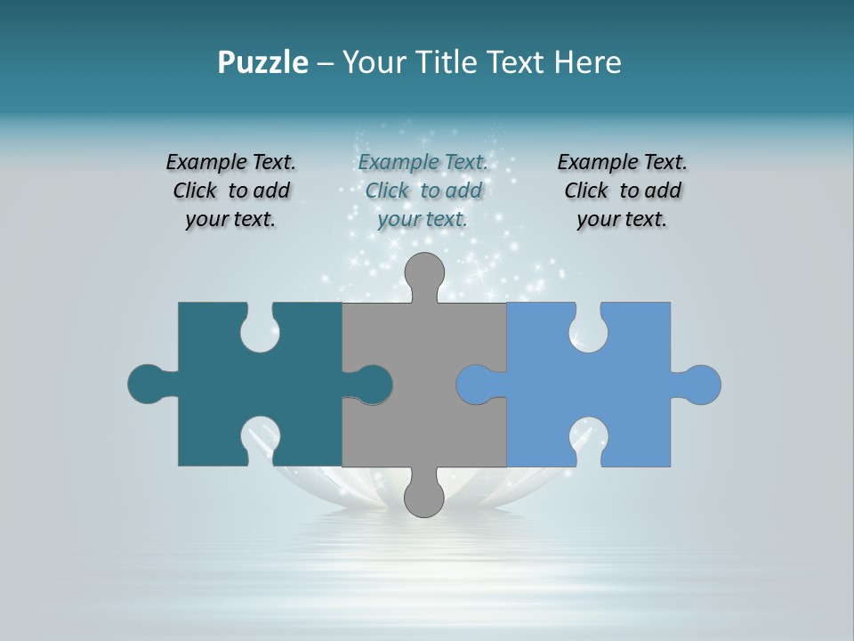 A White Flower With Sparkles On A Blue Background PowerPoint Template