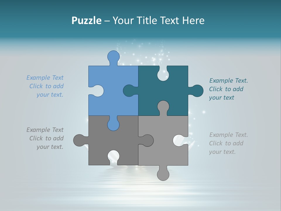 A White Flower With Sparkles On A Blue Background PowerPoint Template